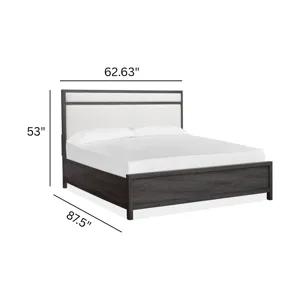 Merrifield Raisin Black Queen Upholstered Panel Bed