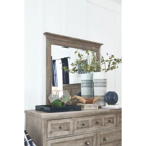 Paxton Place Dovetail Grey Drawer Dresser With Landscape Mirror