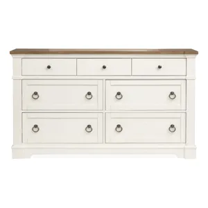 Kingston Whisper White And Cerused Nutmeg Drawer Dresser