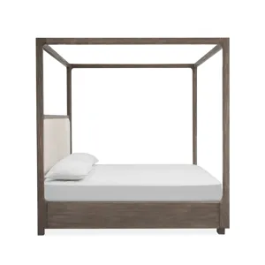 Westbourne Dark Umber Queen Upholstered Poster Bed