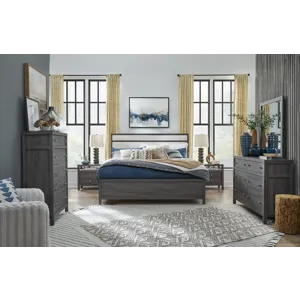 Merrifield Raisin Black Queen Upholstered Panel Bed