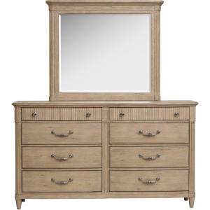 Harmony Heights Belgium Wheat Double Drawer Dresser With Landscape Mirror