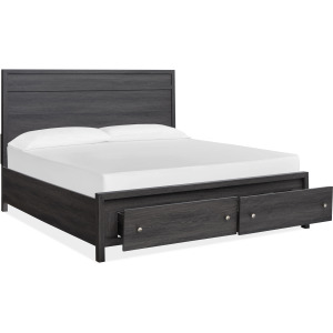 Merrifield Raisin Black Queen Panel Storage Bed
