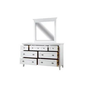 Heron Cove Chalk White And Dovetail Grey Drawer Dresser With Landscape Mirror
