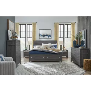 Merrifield Raisin Black Queen Panel Storage Bed