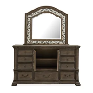 Durango Willadeene Brown Drawer Dresser With Shaped Mirror