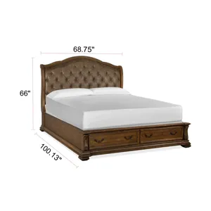 Durango Willadeene Brown Queen Upholstered Sleigh Storage Bed