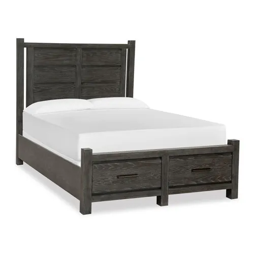Plum Creek - Black Complete Queen Panel Storage Bed