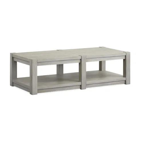 Burgess Rectangular Shelf Cocktail Table w/Casters