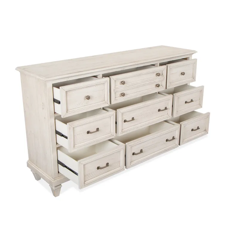 Newport Alabaster Drawer Dresser With Landscape Mirror