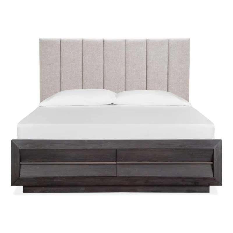 Wentworth Village Complete King Upholstered Bed w/Storage Footboard