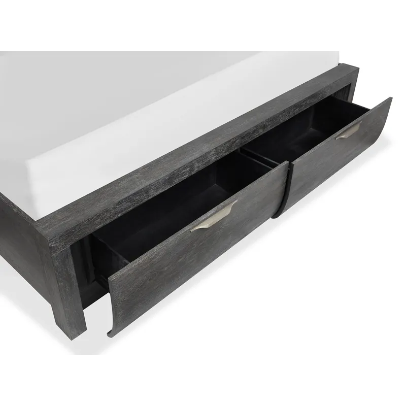 Kinsley Black Heron Queen Panel Storage Bed