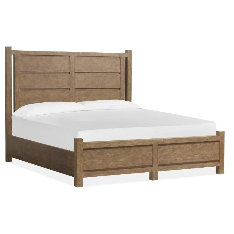 Plum Creek - LT. Brown Complete Queen Panel Bed