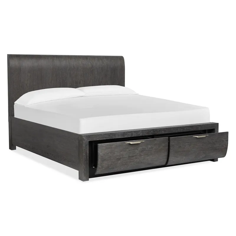 Kinsley Black Heron Queen Panel Storage Bed
