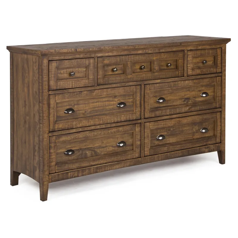 Bay Creek Toasted Nutmeg Drawer Dresser With Landscape Mirror
