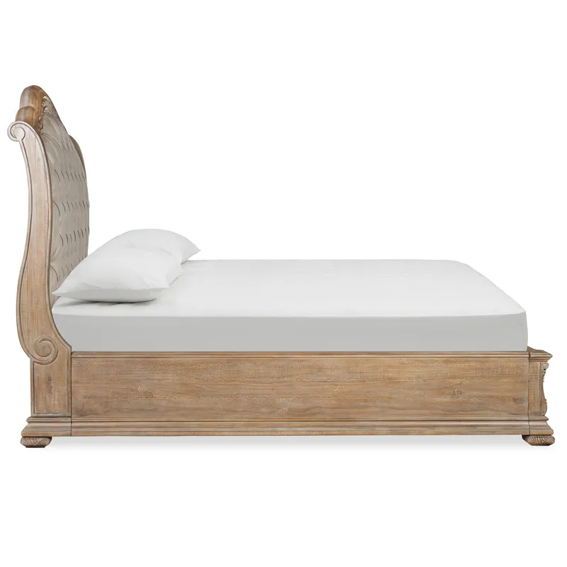 Marisol Fawn California King Upholstered Sleigh Storage Bed