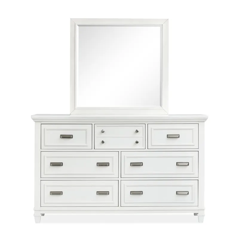 Charleston White Dove White Drawer Dresser With Landscape Mirror