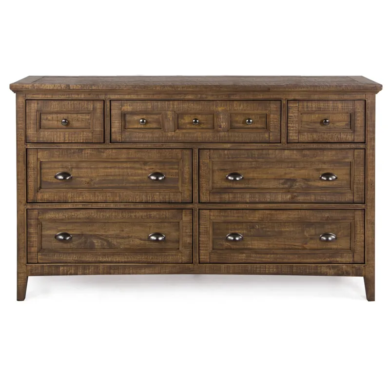 Bay Creek Toasted Nutmeg Drawer Dresser With Landscape Mirror
