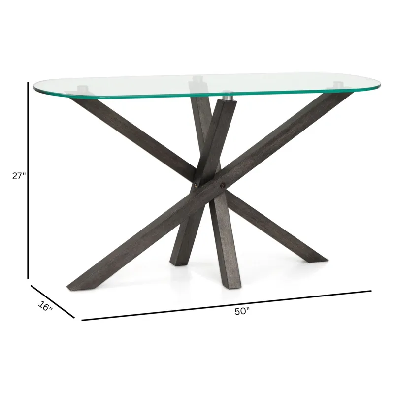 Jax Carbon Shadow And Chrome Oval Sofa Table