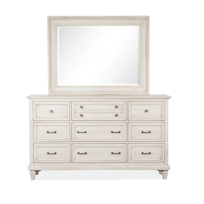 Newport Alabaster Drawer Dresser With Landscape Mirror