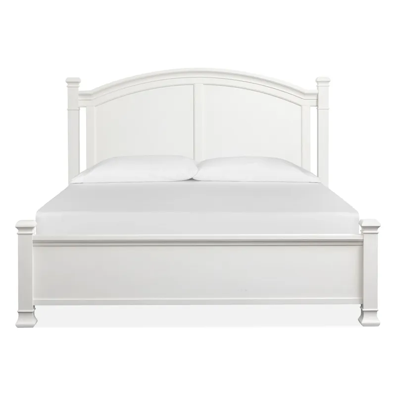 Kingston Whisper White And Cerused Nutmeg California King Panel Bed