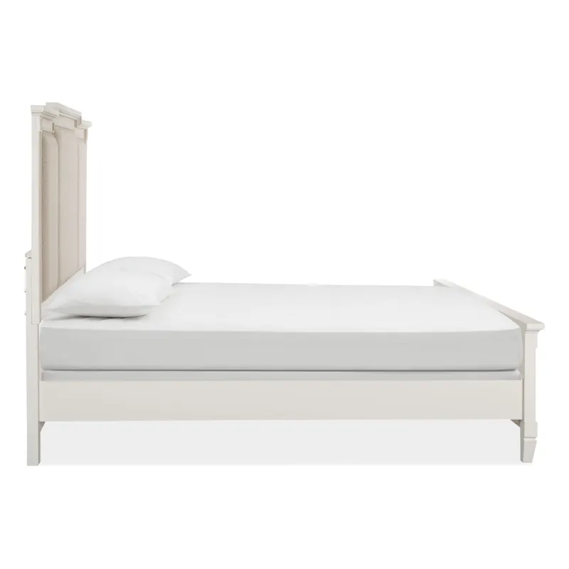 Willowbrook Egg Shell White California King Panel Upholstered Bed
