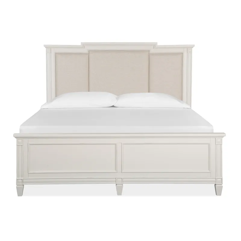 Willowbrook Complete King Panel Bed w/Upholstered Headboard
