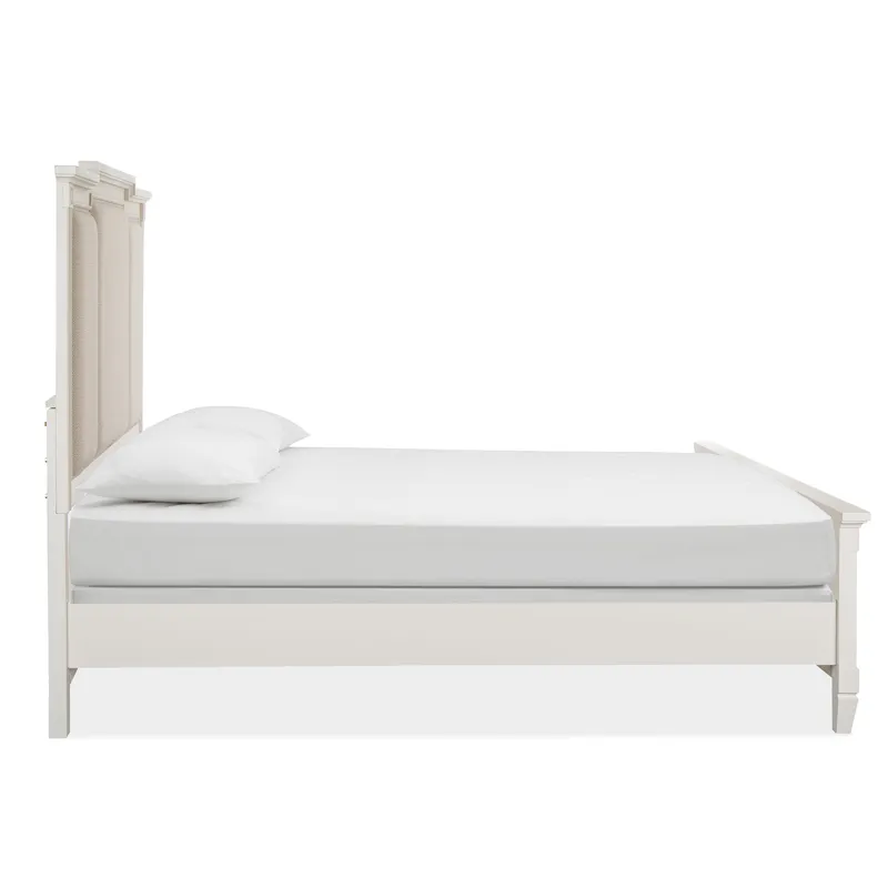 Willowbrook Complete King Panel Bed w/Upholstered Headboard