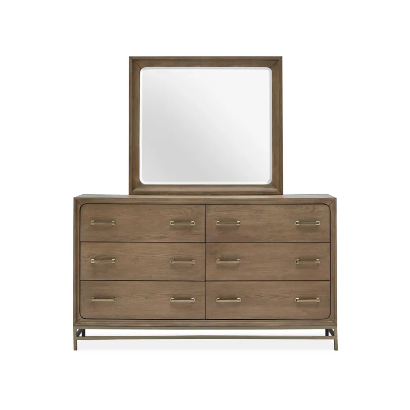 Lindon Double Drawer Dresser with Landscape Mirror