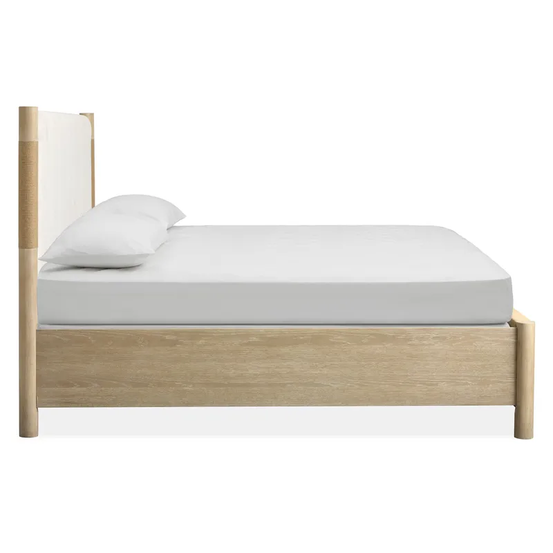 Sunset Cove Complete King Panel Bed w/Upholstered Headboard