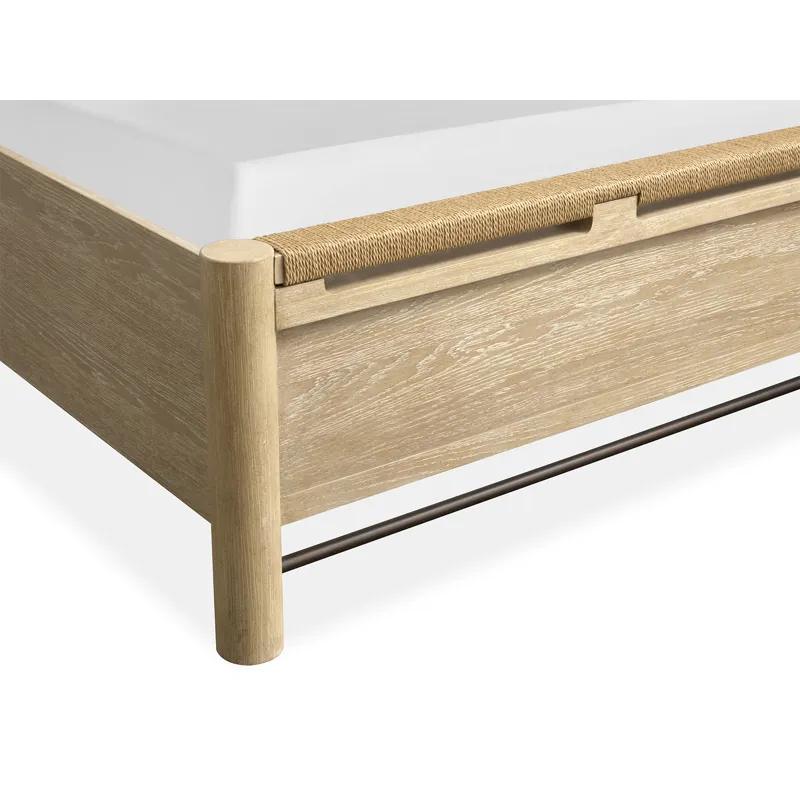 Sunset Cove Complete King Panel Bed w/Upholstered Headboard