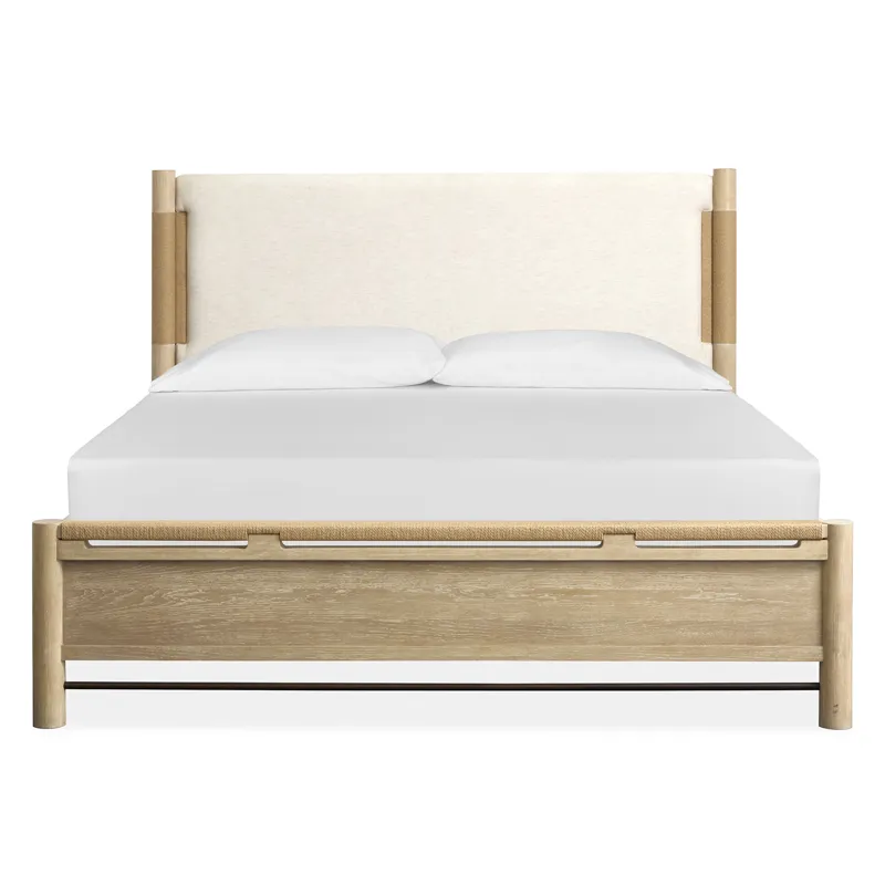 Sunset Cove Complete King Panel Bed w/Upholstered Headboard