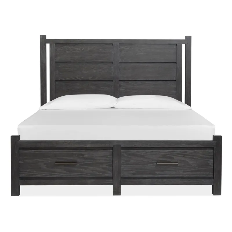 Plum Creek - Black Complete King Panel Storage Bed