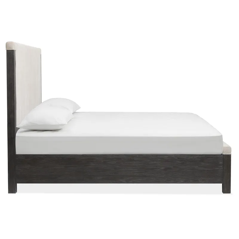 Plum Creek - Black Complete King Upholstered Panel Bed