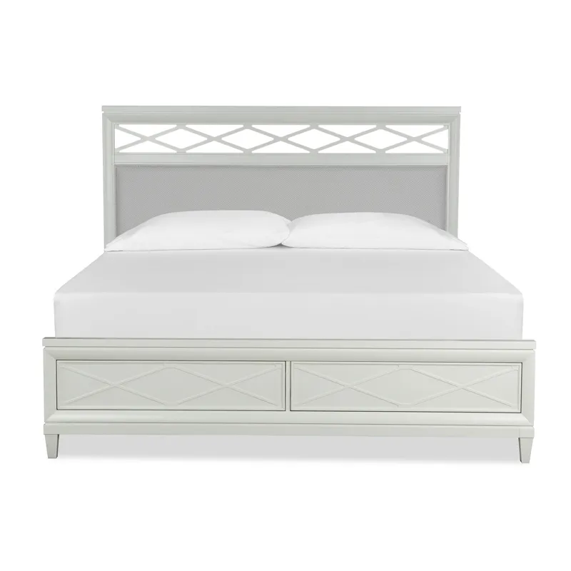 Springhouse Complete Queen Panel Storage Bed w/Upholstered Headboard