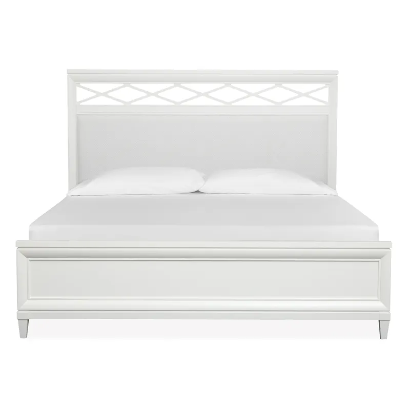 Springhouse Complete King Panel Bed w/Upholstered Headboard