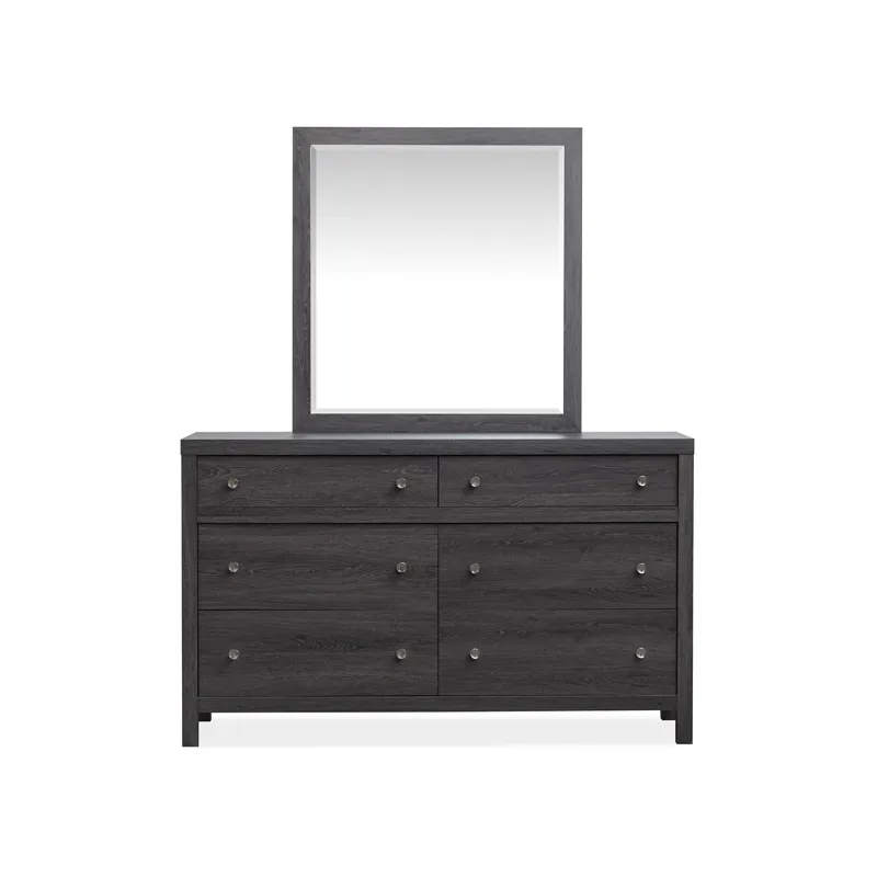 Merrifield - Black Dresser with Portrait Mirror