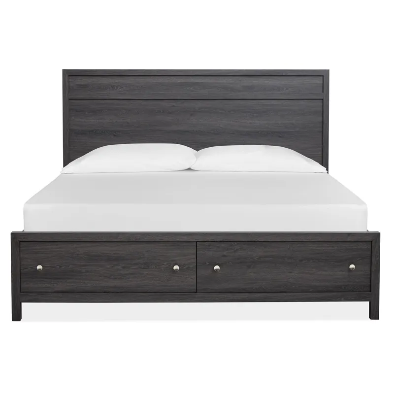 Merrifield - Black Complete King Panel Storage Bed