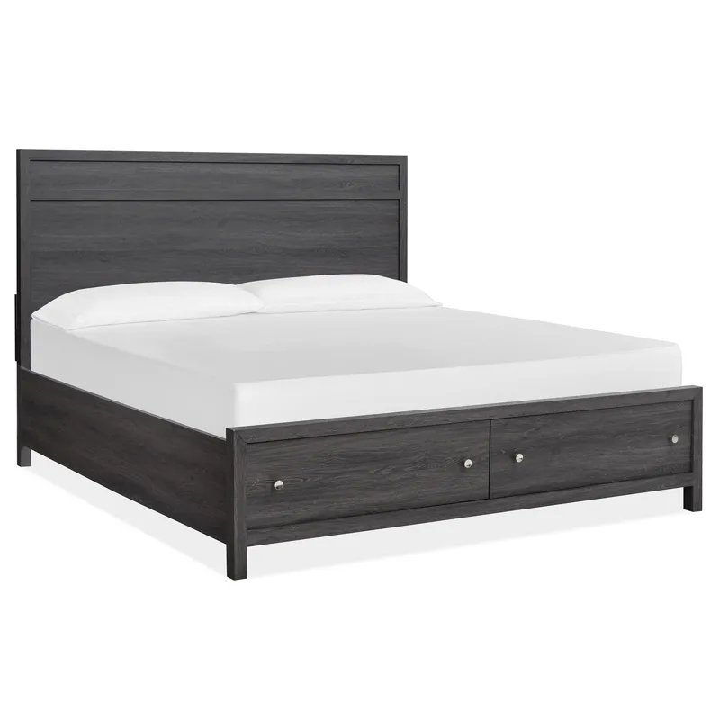 Merrifield - Black Complete King Panel Storage Bed