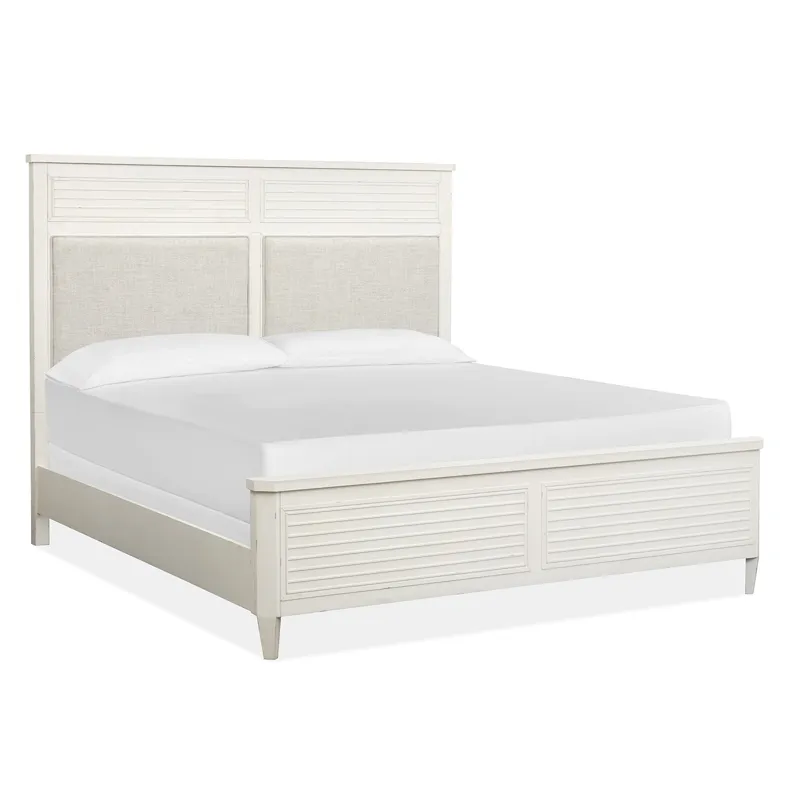 Echo Isles Complete King Panel Bed w/Upholstered Headboard