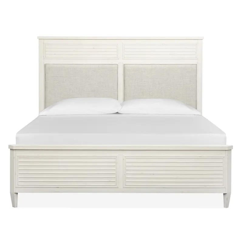 Echo Isles Complete King Panel Bed w/Upholstered Headboard