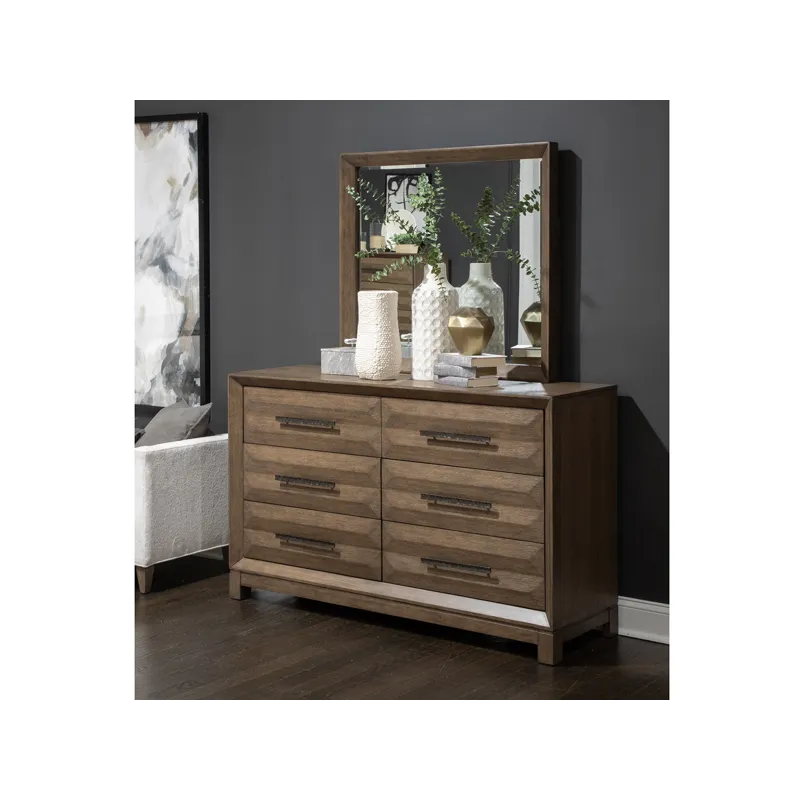 Callisto Double Drawer Dresser w/Landscape Mirror