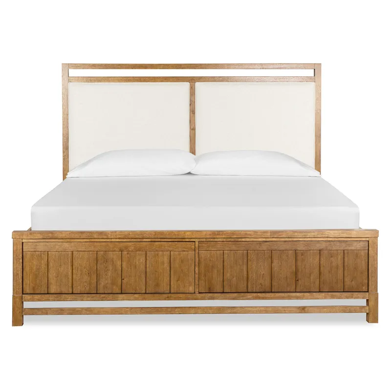 Conway Complete King Panel Bed w/Upholstered Headboard