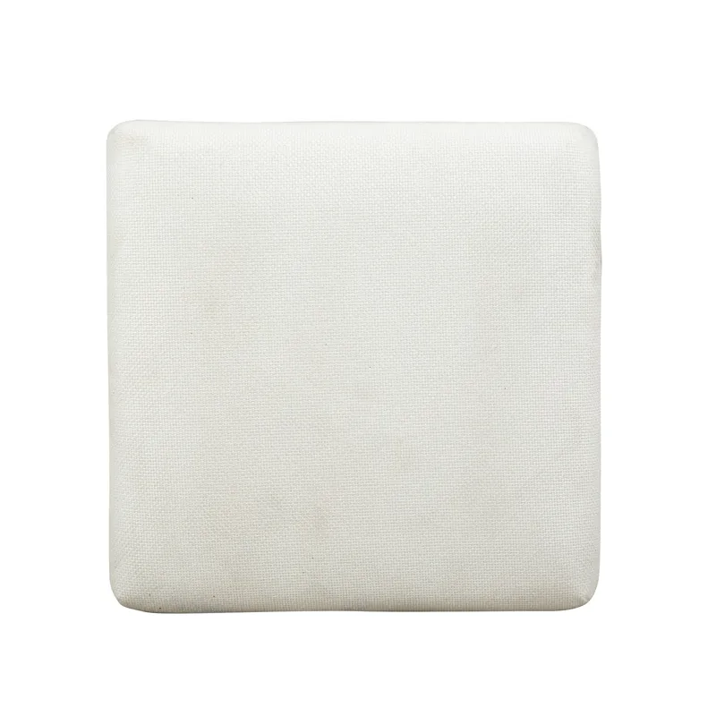 Lindon Belgian Wheat White Upholstered Stool
