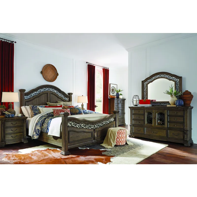 Durango Willadeene Brown Drawer Dresser With Shaped Mirror
