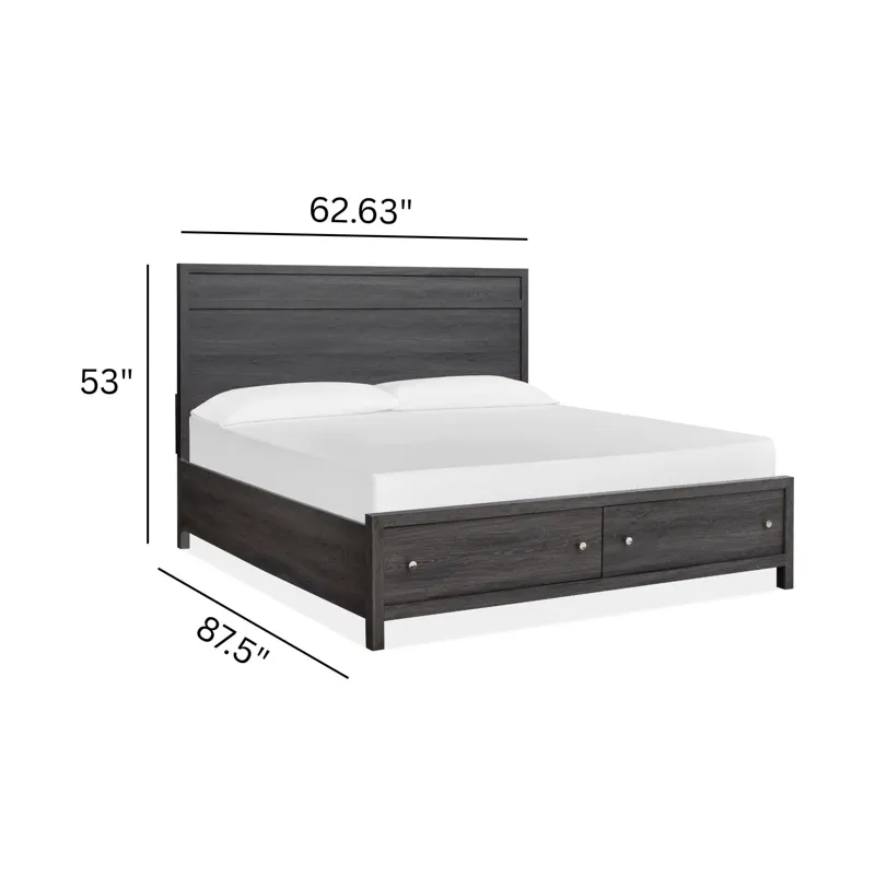 Merrifield Raisin Black Queen Panel Storage Bed