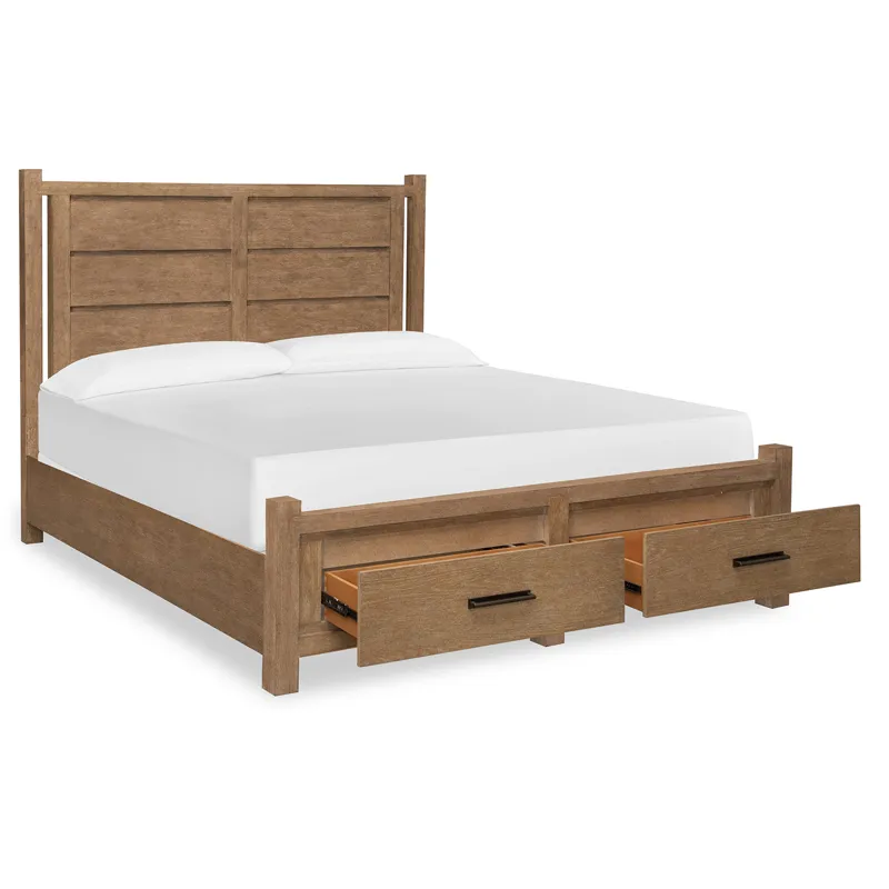 Plum Creek Sierra Brown California King Panel Storage Bed