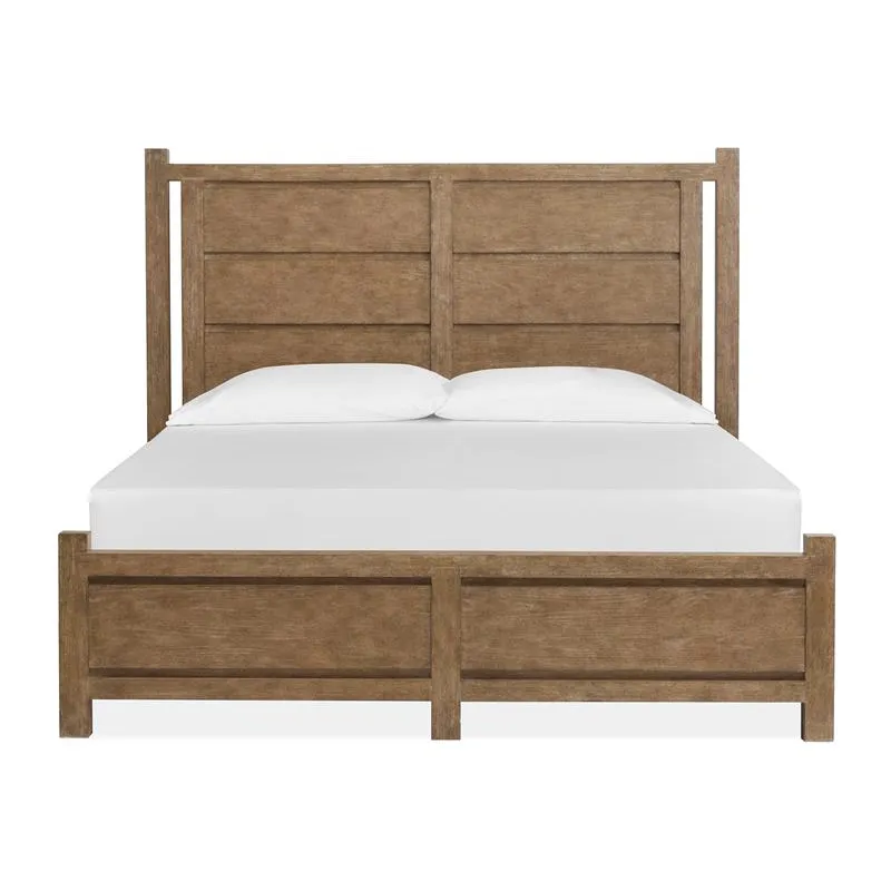 Plum Creek - LT. Brown Complete Queen Panel Bed