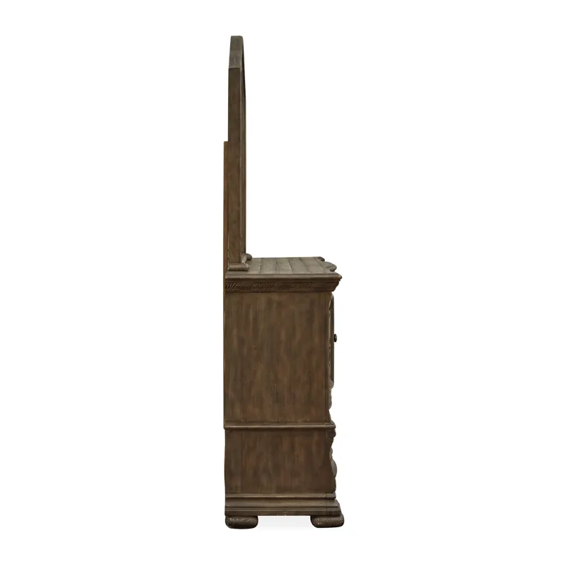 Durango Willadeene Brown Drawer Dresser With Shaped Mirror
