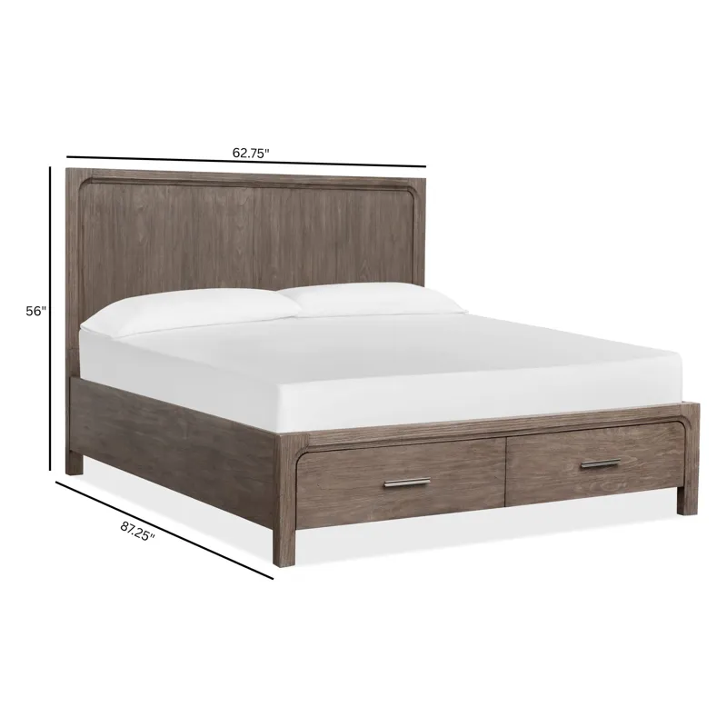 Westbourne Dark Umber Queen Panel Storage Bed